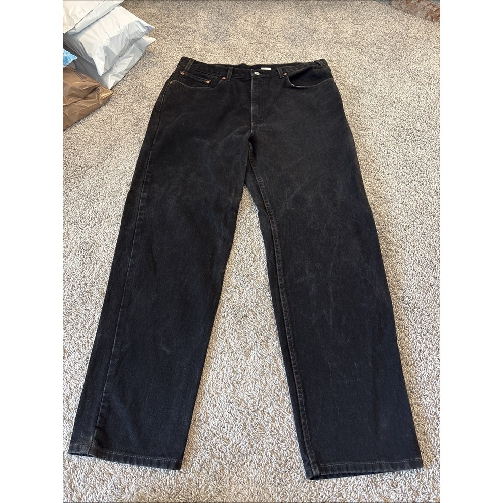 VINTAGE Levis 550 Jeans Mens 38x32 Black Relaxed Fit Denim Pants Made In USA